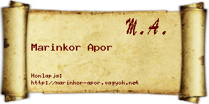 Marinkor Apor névjegykártya